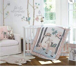 Levtex Everly baby girl crib bedding woodland deer theme